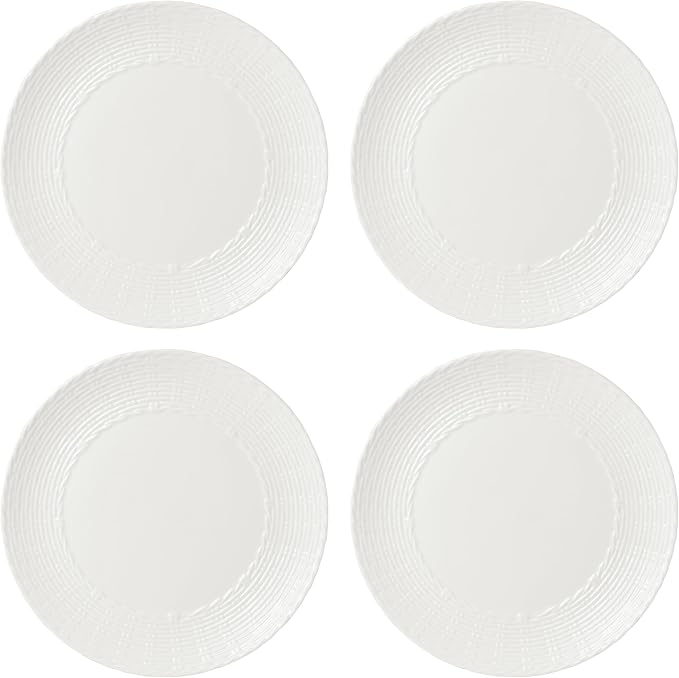 Lenox Wicker Creek Dinner Plates, 7.10, White, Set of 4