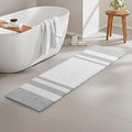 Madison Park Reversible Spa Cotton Bath Rug 100%-Cotton Striped Ultra Soft Water Absorbent, Fast Drying, Bath-Mats, Non-Slip Absorbent Quick Dry Mats for Tub, Shower Room, and Bathroom, 24x72, Grey | Quick Dry, Ultra Soft, Pile, Machine Washable, Plush...