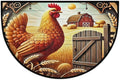 Rooster Half Round Doormat Semi Circle Rug Half Moon Rug Entryway Mat | Rooster Farm Washable Non Slip Outdoor Floor Rug Kitchen Mat for Indoor Outdoor Bathroom Fireplace Bath Decor