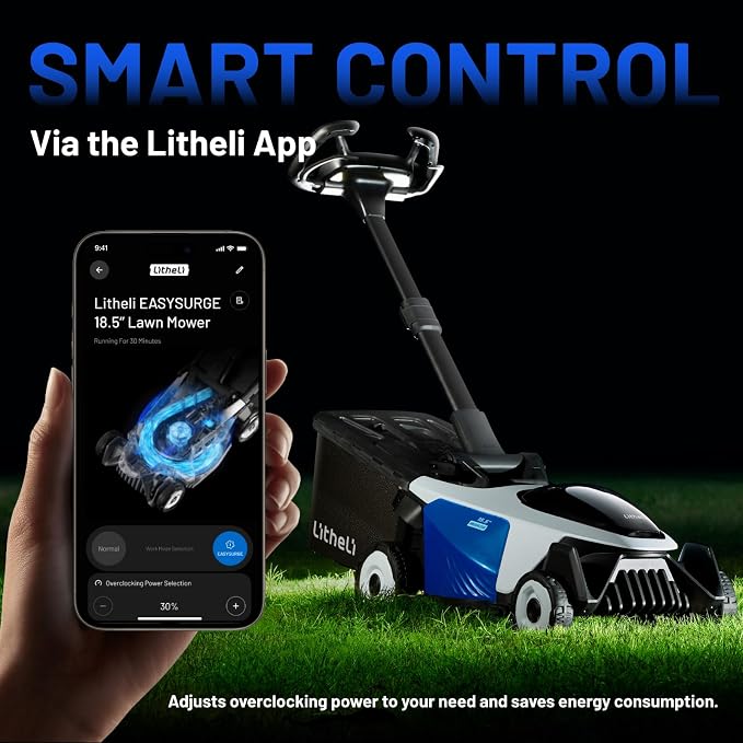 Litheli 21" Electric Lawn Mower Cordless, Self-Propelled Electric Mower with 40V Brushless Motor, Battery Powered Lawn Mower 2×8.0Ah Batteries and Rapid Charger Included