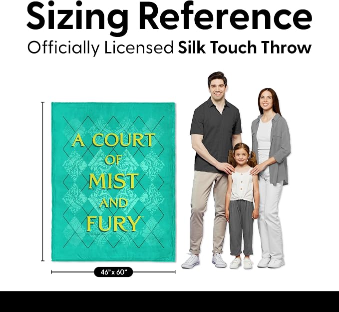 Sarah J. Maas A Court of Mist and Fury Silk Touch Throw Blanket, 46 x 60 in | Silky-soft lightweight comfort for sofas, travel, and everyday lounging