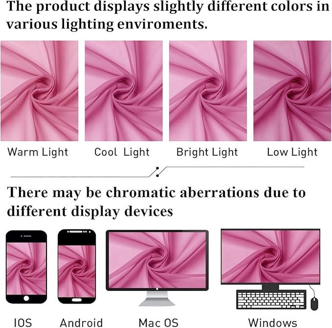 Lecloud Hot Pink Sheer Curtains 90 Inches Long 2 Panels, Solid Voile Privacy Window Treatment Aesthetic Living Room Curtains, Rod Pockets Soft Airy Drapes for Girls Bedroom, Each Panel 42" W x 90" L