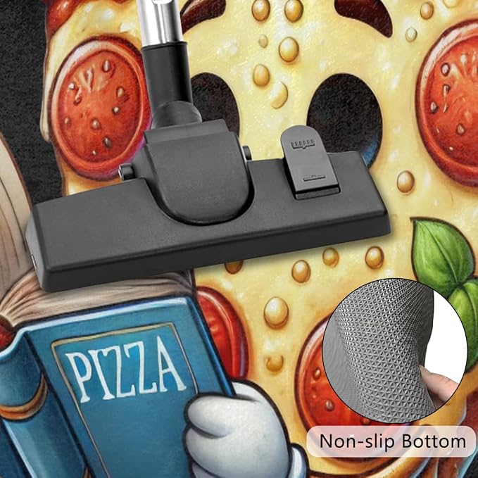 Pizza Funny Half Round Door Mat Non-Slip Semi Circle Rug Washable Half Moon Floor Rug Absorbent Bathroom Area Rugs for Outdoor Indoor Fireplace Mat Entryway Kitchen Decor Rugs