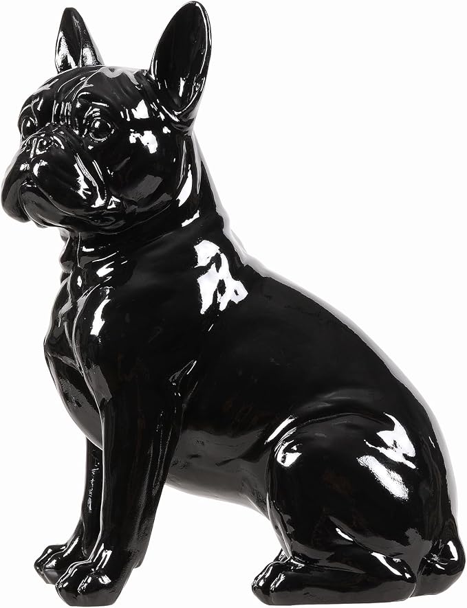 Hi-Line Gift Ltd. 10" H French Bulldog Statue in Black Home Decor Indoor Use Only