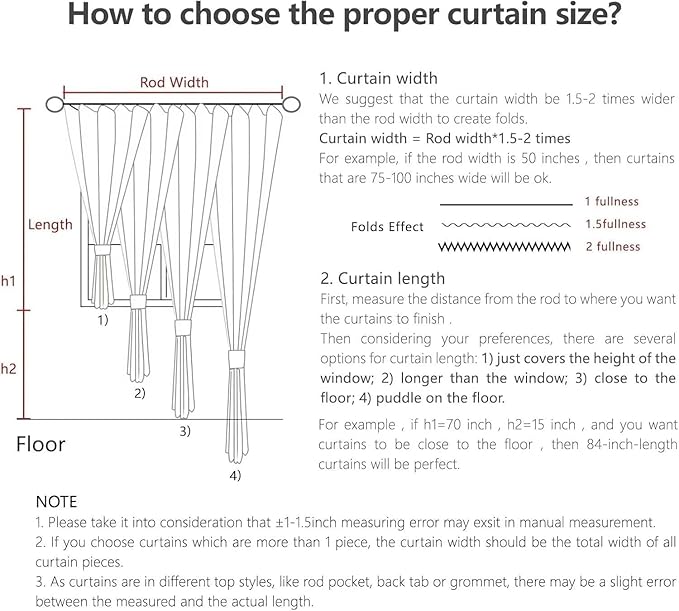 Joydeco Linen Curtains 90 Inch Length 2 Panels Set - Image 9