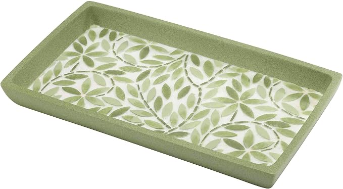 Avanti Linens - Vanity Tray, Resin Countertop Accessories, Guest Bathroom Essentials (Stratford Collection, Green)