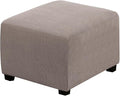 H.VERSAILTEX Ottoman Cover Slipcover Rectangle Fit Length 35"-45" Footrest Sofa Slipcovers Stool Cover Footstool Protector Covers Feature Stretch Thick Soft Jacquard Fabric Removable Washable - Taupe
