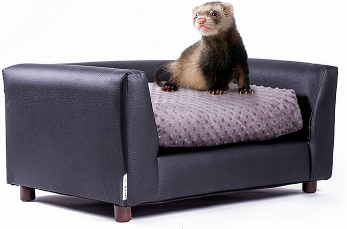 Keet Fluffy Deluxe Pet Bed, Sofa Charcoal, Small