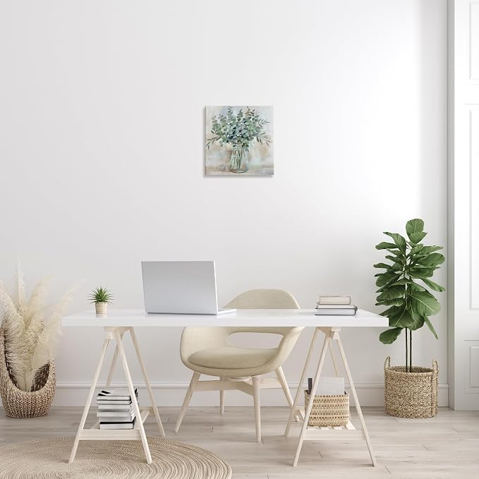 Soothing Eucalyptus Herb, 17 x 17 Inch Canvas Wall Art | Stupell Industries · By Nan · Ready to hang · Rustic farmhouse charm for kitchen or living spaces · Made in USA