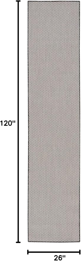 Nourison Home Courtyard Ivory Charcoal 2'2" x 10' Area Rug - Easy Clean, Non Shedding, Bed Room, Living Room, Dining Room, Kitchen (10' Runner)