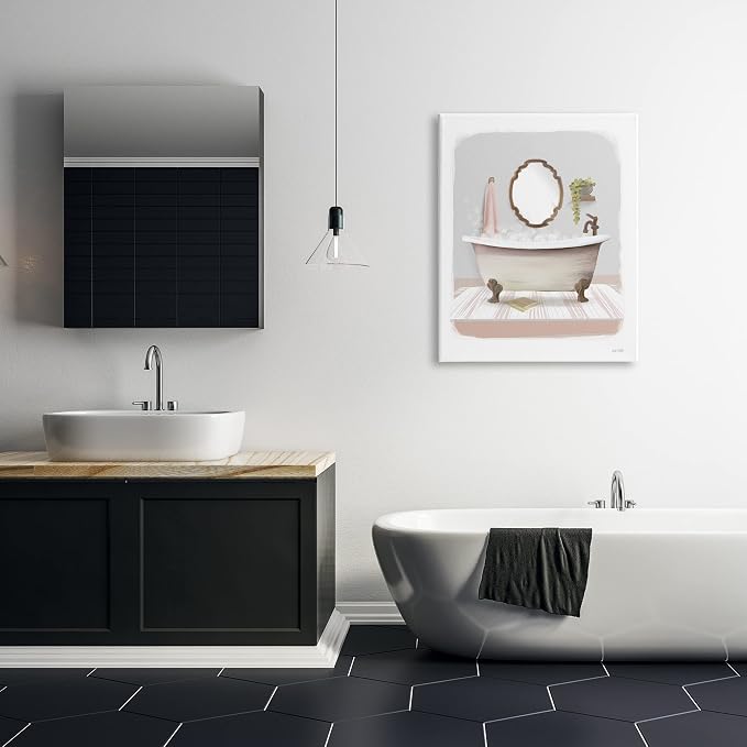 Stupell Industries Bubble Bath Tub Bathroom, 30 x 40 Inch Canvas Wall Art | Stupell Industries · By House Fenway · Ready to hang · Perfect for bathroom decor · Made in USA