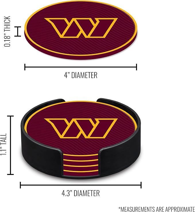Rico Industries NFL Football Classic Favorites: PVC Coaster Set (4-Pack)