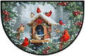 Christmas Xmas Half Round Door Mat Christmas Xmas Cardinal Winter Half Moon Rug Washable Half Circle Area Rugs Indoor Entrance Non Slip Semi Circle Rugs Floor Carpet Kithen Bedroom Decorate Gift