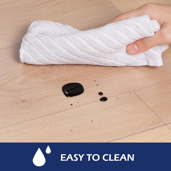 SALLOUS Area Rug for Living Room, 5'x10' Plastic Floor Mat for Home, Waterproof Vinyl Area Mat for Dining Room, Kitchen, Bedroom, Non-Slip Hard Floor Protector Desk Mat for Home Office (Clear)