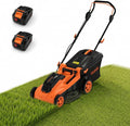 Garvee Cordless Lawn Mower, 17-Inch Battery Powered Electric Push Mower, 2-in-1 Mulching & Bagging, 6 Cutting Heights, 40L Grass Bag, Lightweight Walk-Behind Mower for Small to Medium Yards, Orange