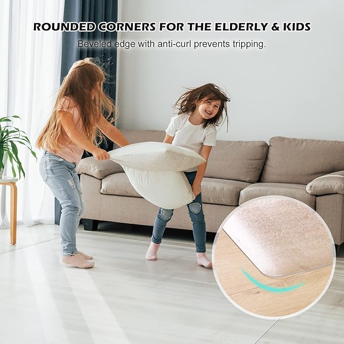 SALLOUS Area Rug for Living Room, 5'x10' Plastic Floor Mat for Home, Waterproof Vinyl Area Mat for Dining Room, Kitchen, Bedroom, Non-Slip Hard Floor Protector Desk Mat for Home Office (Clear)