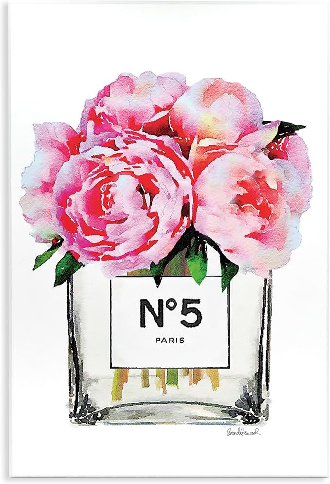 Stupell Industries Glam Paris Vase with Pink Peony Oversized Wall Plaque Art, Proudly Made in USA, 0.50" x 12.50" | Stupell Industries · By Amanda Greenwood · Ready to hang · Elegant gift for living room or bedroom · Made in USA