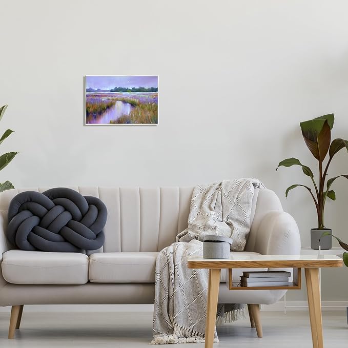 Purple Dusk Rural Stream Meadow, 10 x 15 Inch Mounted Print on Wall Plaque | Stupell Industries · By Jennifer Taylor Art · Ready to hang · Giftable for housewarming · Made in USA