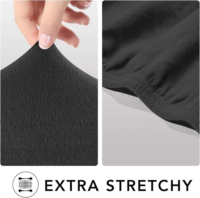 PureFit Stretc Recliner Chair Covers Fleece Soft Couch Covers for Sofa | Dark Gray 4-Pieces Recliner Slipcover Pocket Couch Protector, Fleece Sofa Cover Washable with Non Slip Elastic Bottom
