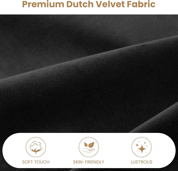 SHA CERLIN Queen Bed Frame, Dutch Velvet Upholstered Platform Bed, Vertical Channel Tufted Adjustable Headboard, Low Profile Bed Frame, No Box Spring Needed, Easy Assembly, Black