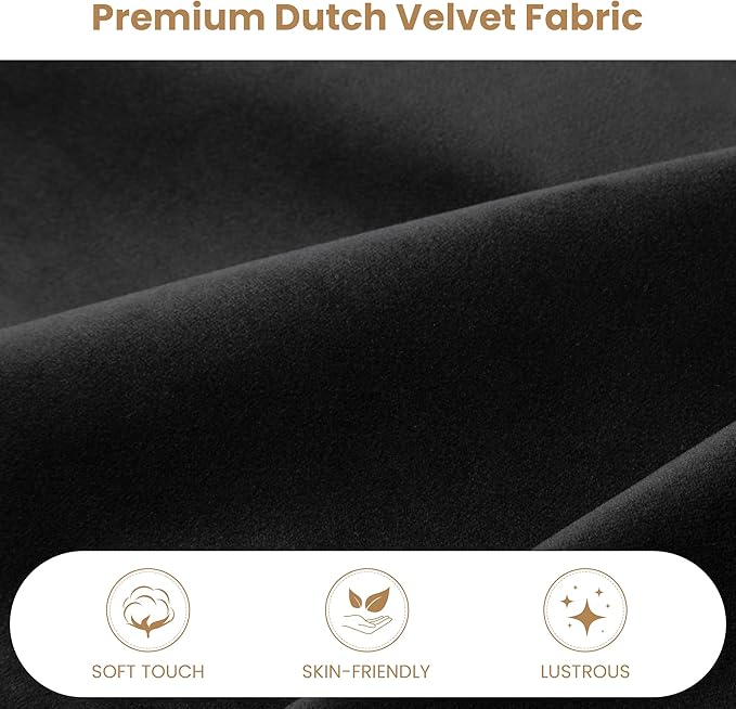 SHA CERLIN Full Size Bed Frame, Velvet Upholstered Platform Bed, Vertical Channel Tufted Adjustable Headboard, Low Profile Bed Frame, No Box Spring Needed, Easy Assembly, Black