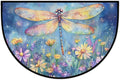 Dragonfly Half Round Door Mat Outdoor Doormat Bedroom Entrance Rug A16 | Dragonfly Flower Floral Semi Moon Door Mat Non-Slip Absorbent Kitchen Rug Indoor Welcome Bath Mat 36" X 24"