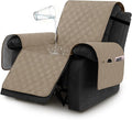 H.VERSAILTEX 100% Waterproof Recliner Chair Covers, Recliner Covers Non-Slip Stay in Place, Thick Cover for Recliner Chair with Pocket, Dog Couch Cover Protector Washable(Taupe, 23")