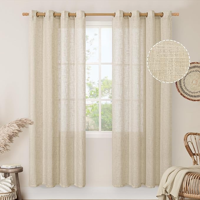 LAMIT Semi Sheer Linen Curtains - Image 2