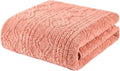 Superior Fleece Boho Jacquard Blanket, Decorative Blankets for Bedroom, Sofa, Fuzzy, Plush, Fluffy, Soft, Cute Room Decor, Beautiful Cover, Comfort Essentials, Arctic Collection, Throw, Blush