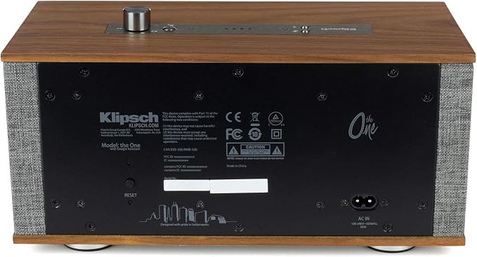Klipsch The One Tabletop Wireless Stereo in Walnut | Bluetooth-Enabled, Multi-Room Ready, and fits Almost Anywhere