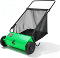 26 Inch Push Lawn Sweeper, 7 Cu ft Hopper Bag, Carbon Steel Frame | Heavy Duty Walk Behind Leaf Collector and Yard Sweeper, Adjustable Brush Height Push Lawn Sweeper for Garden Patio Driveway