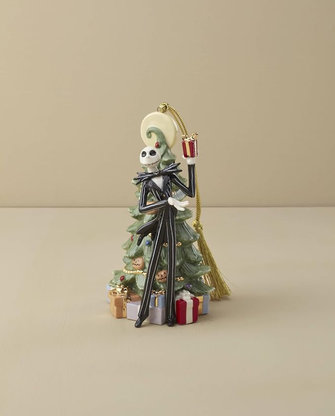 Lenox Disney Nightmare Before Christmas Hanging Ornament | porcelain with 24k gold accents | collectible gift for disney and tim burton fans | 5 inch, gift for women