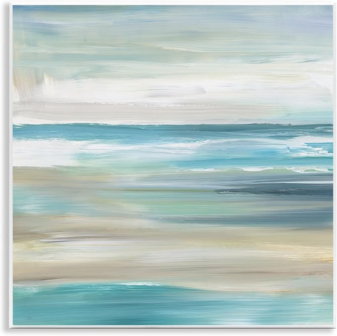 'Abstract Beach Sand Ocean Waves'| Wall Plaque Art | Stupell Industries | 12 x 12 Inches, Easy to Hang and Sturdy, Made in USA, by Nan