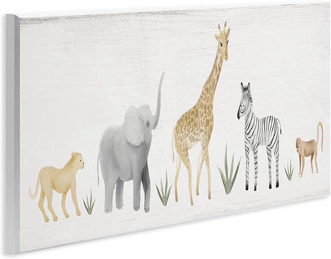 Stupell Industries 'Adorable Jungle Animals Wildlife'| Wall Plaque Art | Stupell Industries | 17 x 7 Inches, Easy to Hang and Sturdy, Made in USA, by Lil' Rue