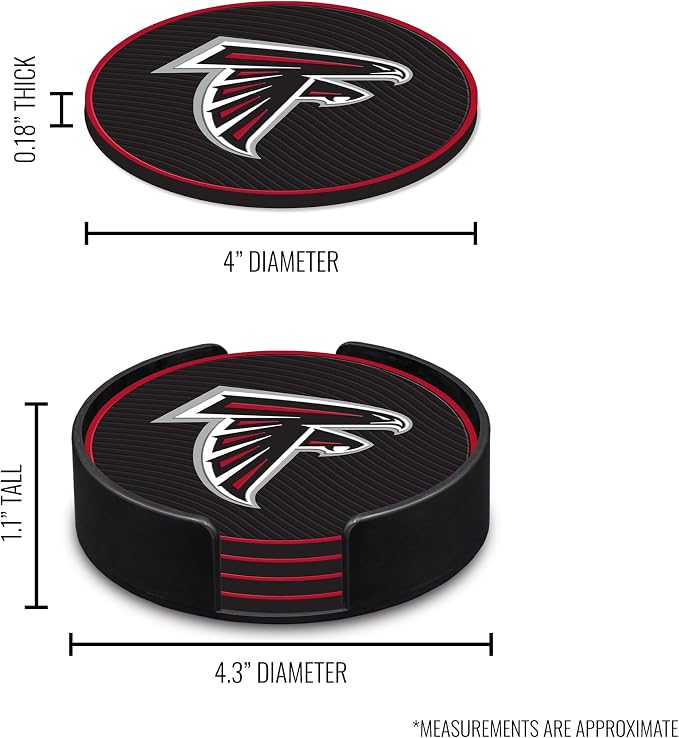 Rico Industries NFL Football Classic Favorites: PVC Coaster Set (4-Pack)