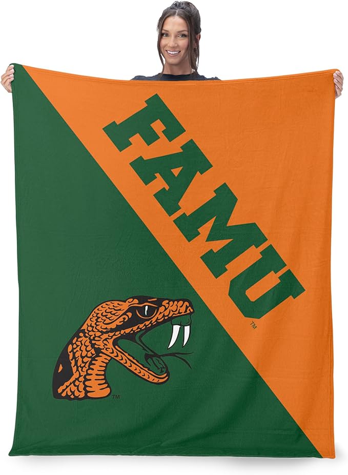 Northwest NCAA Silk Touch Throw Blanket, Ultra Soft Plush Polyester, Lightweight Warm Decorative Fan Gift, 46 x 60 in