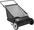 Garvee 21 Inch Push Lawn Sweeper, 3.5 Cu. Ft. Hopper Capacity Grass Sweeper, Manual Push Yard Sweeper with Height Adjustment & 4 Fast Spinning Brushes for Grass Clippings, Leaves & Debris, Black