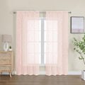 OWENIE Furman Blush Sheer Curtains, 72 inches Long 2 Panels Set, Light by OWENIE