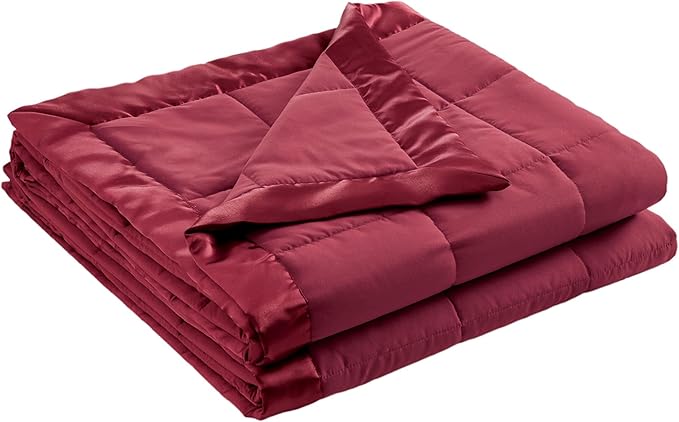 Madison Park Down Alternative King Blanket for Bed, Satin Trim, Burgundy | Lightweight Windom Blanket Premium 3M Scotchgard Moisture Wicking Treatment, OEKO TEX, Soft Bed Cover, All Season