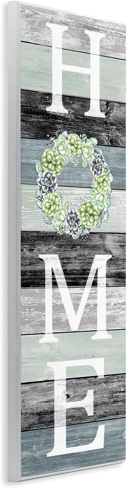 Stupell Industries 'Welcome Home Succulent Accent', Wall Plaque Art, 7 x 17 Inches, Easy to Hang and Sturdy, Made in USA, by Kim Allen