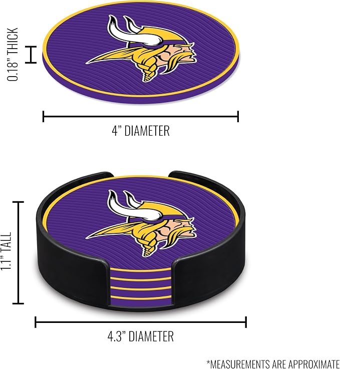 Rico Industries NFL Football Classic Favorites: PVC Coaster Set (4-Pack)