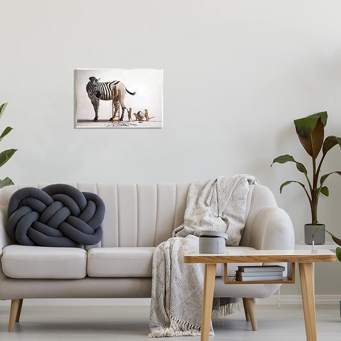 Stupell Industries 'Meerkats Painting Zebra Stripes'| Wall Plaque Art | Stupell Industries | 19 x 13 Inches, Easy to Hang and Sturdy, Made in USA, by Lucia Heffernan
