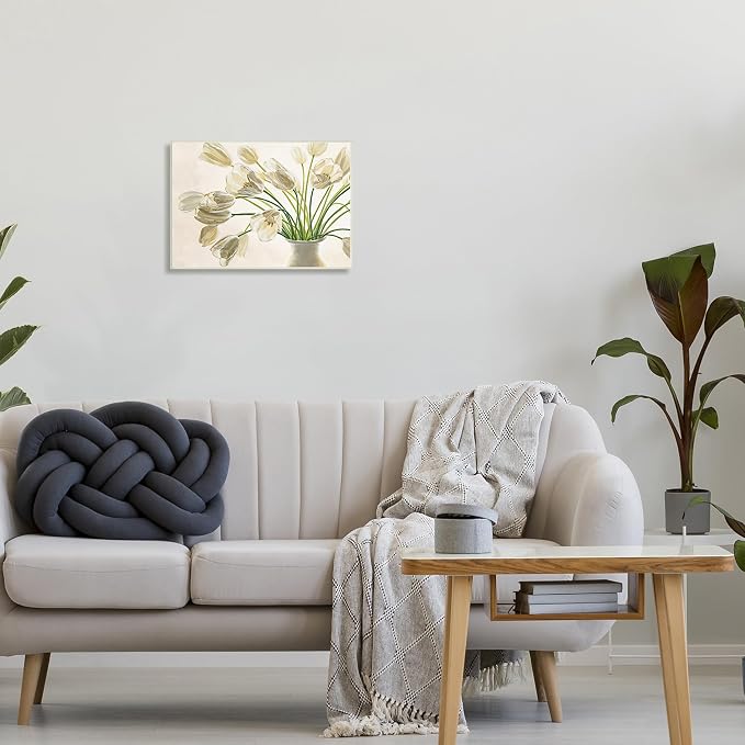 Stupell Industries 'Tranquil White Tulip Bouquet'| Wall Plaque Art | Stupell Industries | 19 x 13 Inches, Easy to Hang and Sturdy, Made in USA, by Eva Barberini