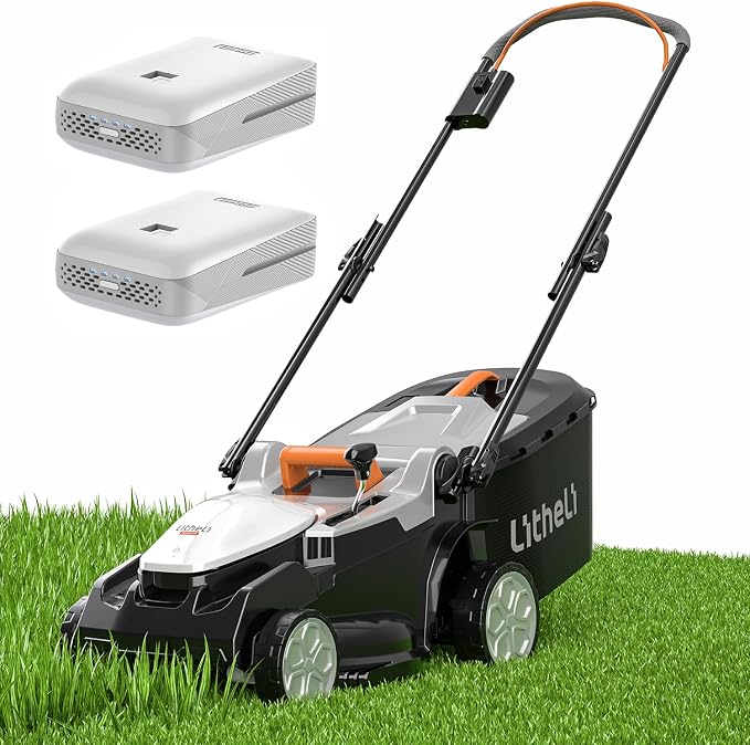 Litheli 40V (2 x 20V) 16" Electric Lawn Mower Cordless, Walk Behind Lawn Mower with 6-Height Adjust, Portable & Lightweight Push Battery Powered Lawn Mower (2 * 4.0AH Batteries Included)