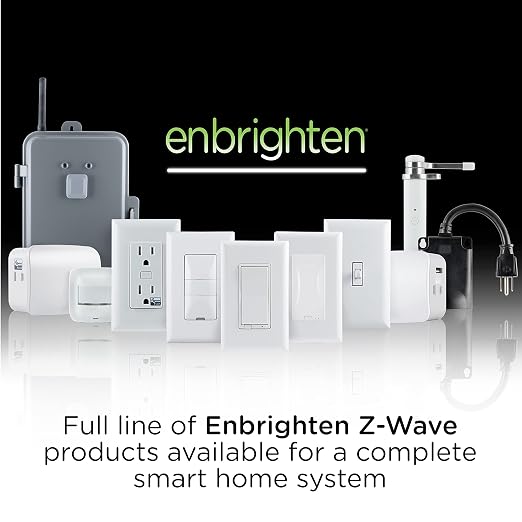 Enbrighten Z-Wave Motion Sensing Light Switch, White & Light Almond, 2 Pack | Occupancy and Vacancy Sensors, 45ft Detection Range, 180 Degree Zone, Hub Required, Works with Alexa & Google Home
