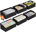 Lifewit Trapezoid Closet Storage Bins for Shelf, 6 Packs Non-woven Closet Organizer Baskets with Handles, Foldable Clothes Containers Boxes for Clothing, Book, Purse, 23L, Extra Large, Black