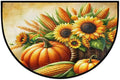 Autumn Pumpkin Half Round Door Mat Semi Moon Rug Fireplace Carpet Area Rugs | Autumn Pumpkin Non Slip Absorbent Half Circle Mat Carpet for Indoor Outdoor Patio Kitchen Bathroom Entryway Home Decor