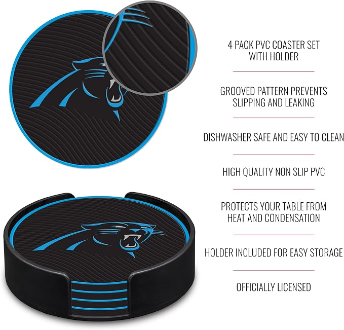 Rico Industries NFL Football Classic Favorites: PVC Coaster Set (4-Pack)