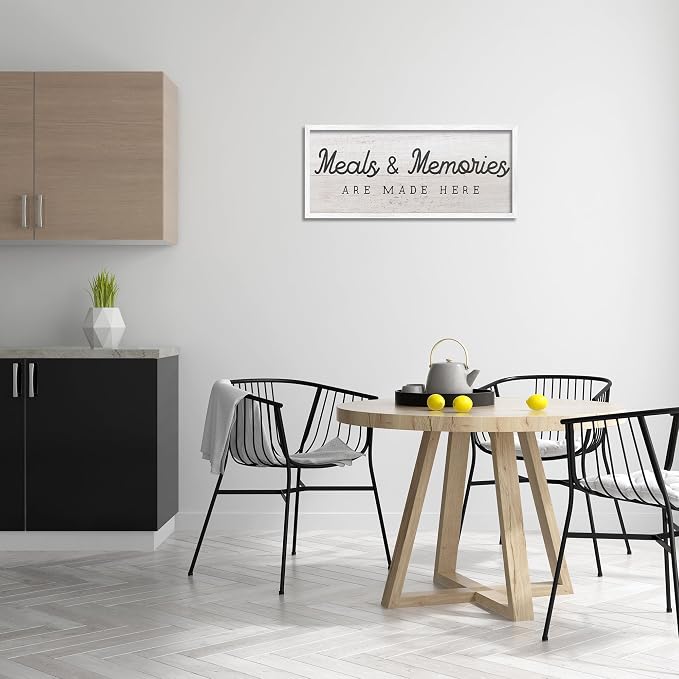 Meals and Memories Kitchen Sign, 13 x 30 Inch Framed Giclée Print | Stupell Industries · By Lil' Rue · Ready to hang · Rustic charm for kitchen or dining room · Made in USA