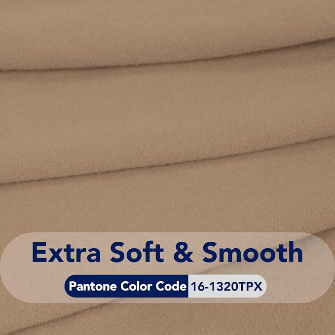 PureFit Stretch Loveseat Covers Fleece Couch Covers for Sofa Camel | 1-Piece Sofa Slipcover Soft Couch Protector, Sofa Cover Washable with Non Skid Foam and Elastic Bottom for Kids, Dogs